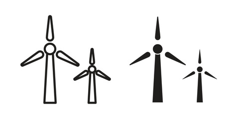 Wind turbine icon vector sign symbol
