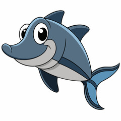 Obraz premium cartoon shark vector illustration