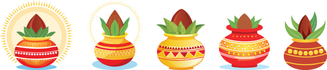 Karwa Chauth kalas, Karva, Pot, coconut, elements, puja, diwali, deepawali,  festival, indian, celebration, fast, marriage, married, husband, chhath, bride, celebrate, traditional, durga, dussehra,