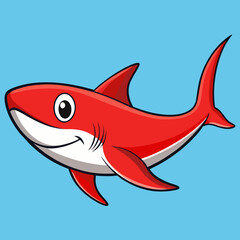 shark cartoon isolated on white