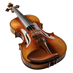 Fototapeta premium Wooden Classical Violin Isolated on White Background 