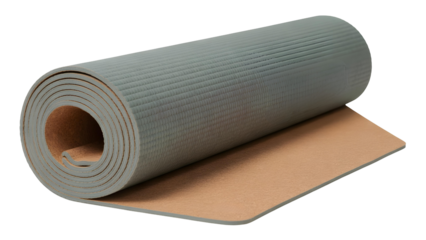 Rolled Yoga Mat with Dual Color Design for Fitness and Exercise
