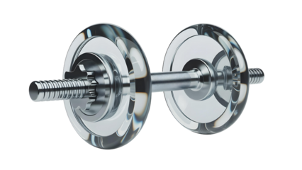 Shiny Chrome Dumbbell for Weightlifting and Fitness Training
