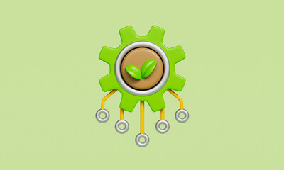 친환경 녹색 에너지 기술 아이콘 Eco Friendly Green Energy Technology Icon 