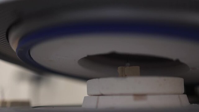 Digitally produced zirconia tooth crown in dental machinery in office