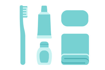 Daily oral care essentials arranged neatly with toothpaste, toothbrush, and towel for a refreshing start to the day