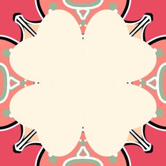 Floral Medallion with Four-Leaf Shape Center