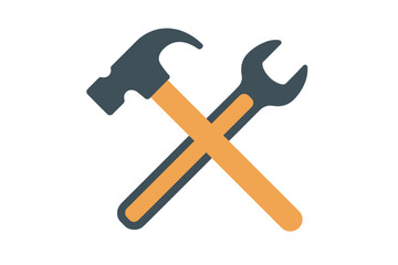Crossed hammer and wrench tools symbolizing repair, construction, and maintenance services