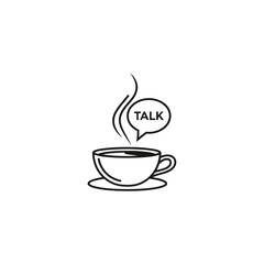 Obraz premium Minimalist coffee cup talk icon