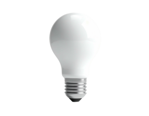 Isolated light bulb with white glass against black background