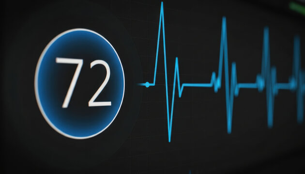 A heartbeat with the number 7
