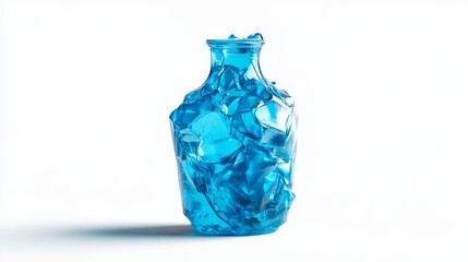 Fototapeta premium 22.High-Quality PNG Crushed Blue Plastic Bottle Isolated on White