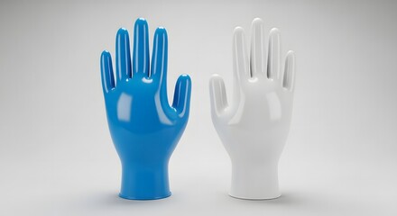Obraz premium Surgical gloves offering protection in blue and white tones