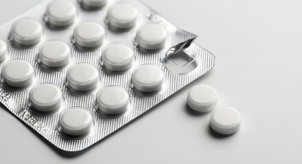 Pills in blister pack, healthcare concept, medication closeup