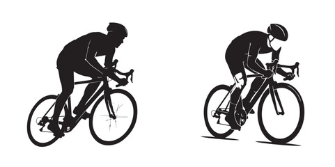 Fototapeta premium Dynamic Silhouette of Professional Cyclists Riding Road Bikes