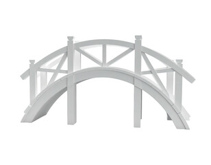 A white arched bridge, rendered with simple lines, isolated on black background