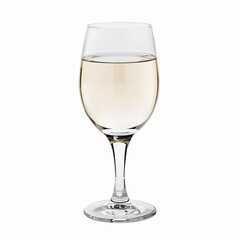 Fototapeta premium Isolated single empty water glass, crystal clear alcohol beverage glassware, transparent object on white
