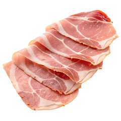 Prosciutto isolated on transparent background  
