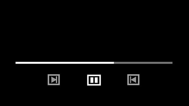 music video play bar  black background  video music play bar animation.
media player progress timeline bar  scroll bar  Audio music bar icon overlay song or video  4k video.