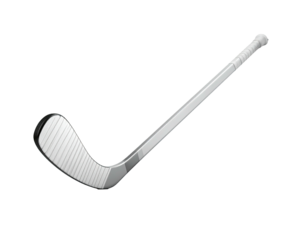 Rendered graphic of a hockey stick against a black background, tilted at angle
