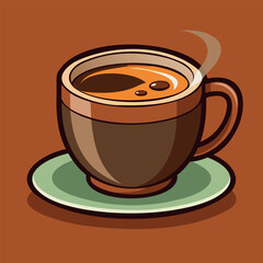 Vector illustration of a cup of aromatic coffee