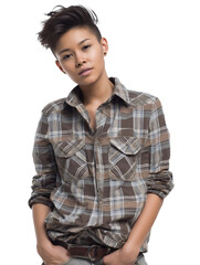Confident Businesswoman in Stylish Suit with Modern Androgynous Look