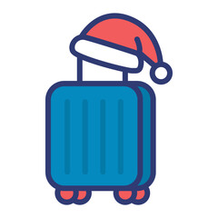Christmas Vacation Luggage with Santa Hat