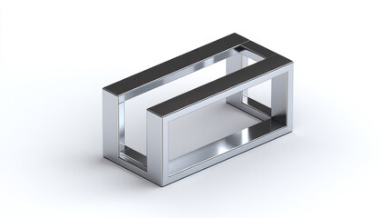 A minimalist 3d icon of a single steel rebar, clean stylized metallic texture, isometric view. Isolated on a white background. 3d illustration.