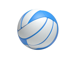 A vibrant, realistic volleyball, featuring blue and white panels against black
