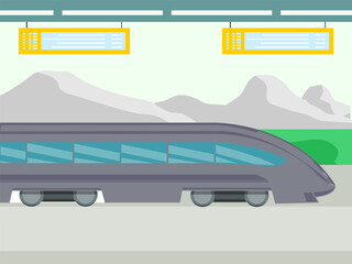 Bullet-train Concept IllustrationVector Style