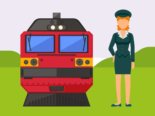 Lady Driver Concept IllustrationVector Style