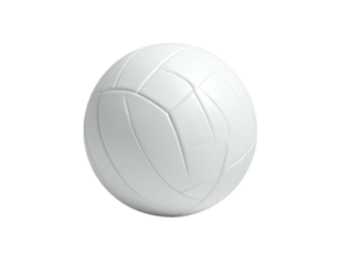 A crisp, white, textured sphere, a volleyball, floats isolated against black