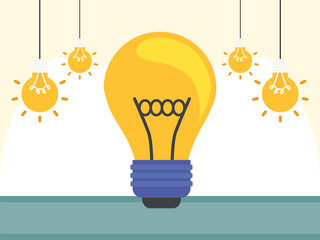 Light Bulb Concept IllustrationVector Style