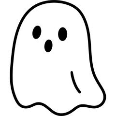 Obraz premium Cute ghost illustration with simple black eyes and mouth for Halloween themes