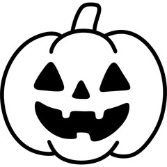 Halloween pumpkin face with triangular eyes and toothy smile for spooky fun