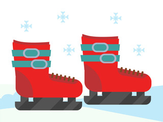 Ski Boots Concept IllustrationVector Style