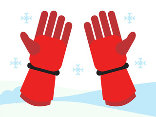 Ski Gloves Concept IllustrationVector Style
