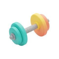 Playful 3D Dumbbell Icon for Fitness and Training Isolated on Transparent Background png