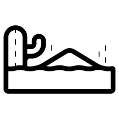 desert landscape with cactus plant icon