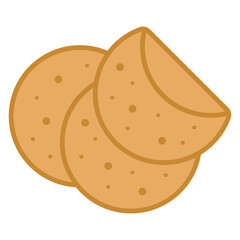 Flat Tortilla Icon – Mexican Food Vector Illustration