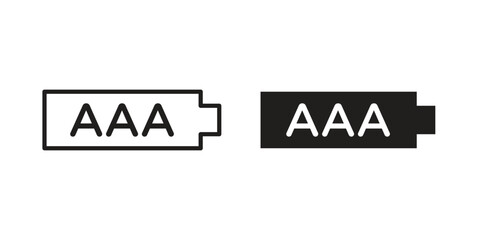 AAA battery icon art in black and white