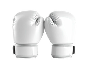 Two white boxing gloves resting side-by-side