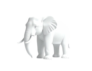 Obraz premium A smooth white elephant statue stands gracefully against a stark black background