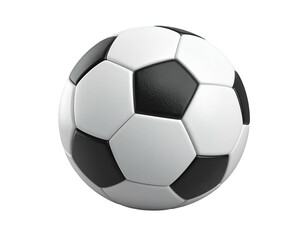 A close-up of a classic black and white soccer ball against a black background