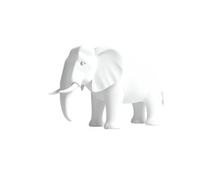 Obraz premium A minimalist, all-white elephant sculpture against a stark black background