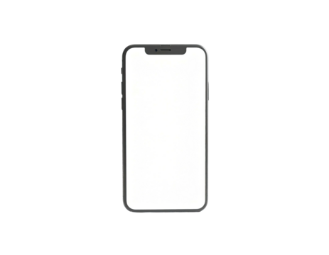 A phone with a blank, illuminated screen, on a stark black background
