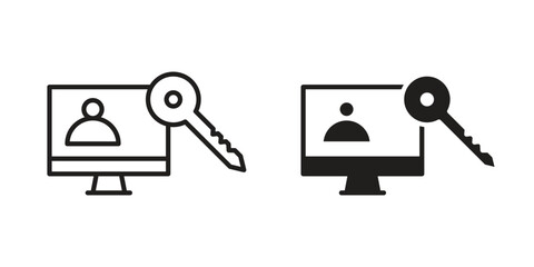 Authorize icon art in black and white