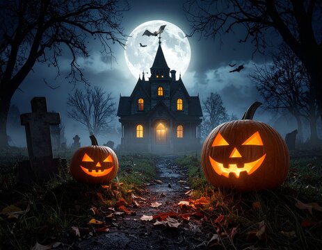 halloween background with pumpkin