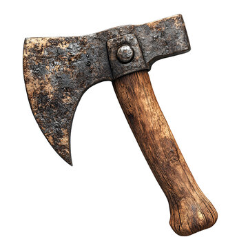 Rusty weathered axe illustration