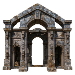 Obraz premium Detailed stone arch structure showcasing historic architecture, intricate craftsmanship, durable construction, and timeless heritage design in a classic architectural style